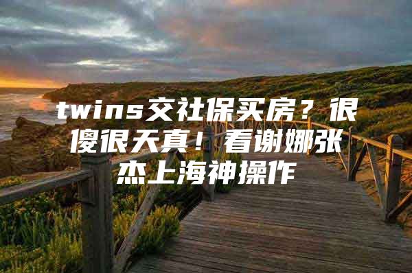 twins交社保买房？很傻很天真！看谢娜张杰上海神操作