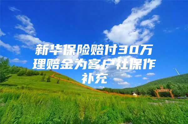 新华保险赔付30万理赔金为客户社保作补充