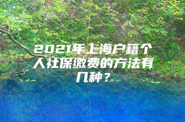 2021年上海户籍个人社保缴费的方法有几种？