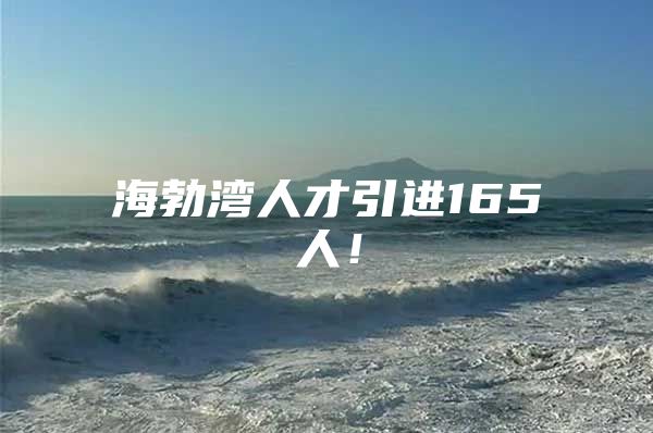 海勃湾人才引进165人！