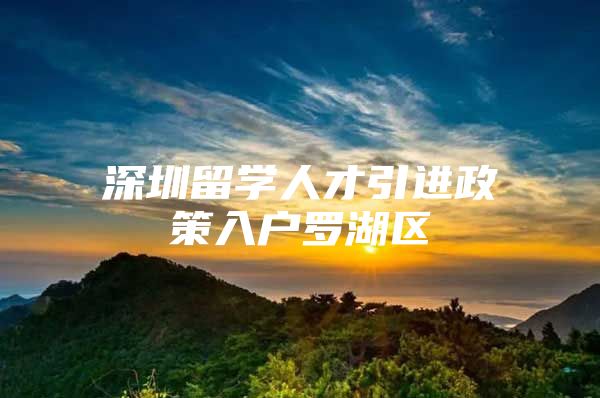 深圳留学人才引进政策入户罗湖区