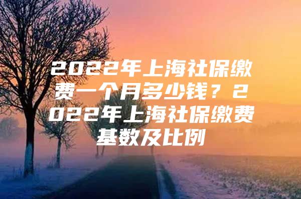 2022年上海社保缴费一个月多少钱？2022年上海社保缴费基数及比例