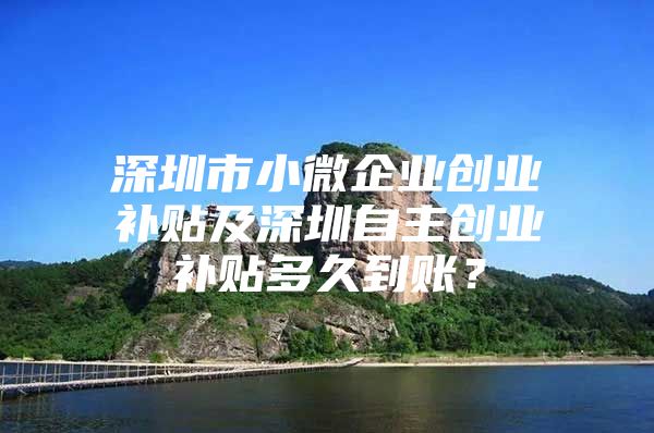 深圳市小微企业创业补贴及深圳自主创业补贴多久到账？