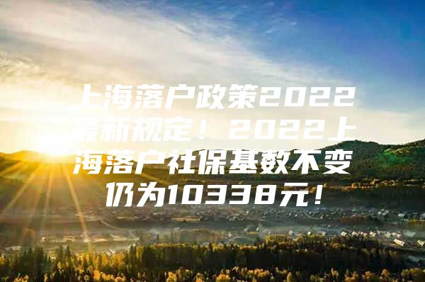 上海落户政策2022最新规定！2022上海落户社保基数不变仍为10338元！