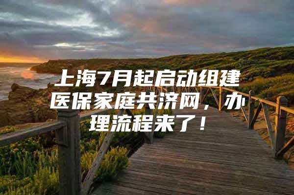 上海7月起启动组建医保家庭共济网，办理流程来了！