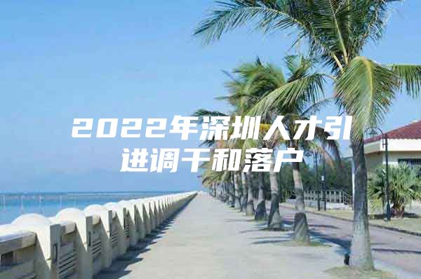 2022年深圳人才引进调干和落户