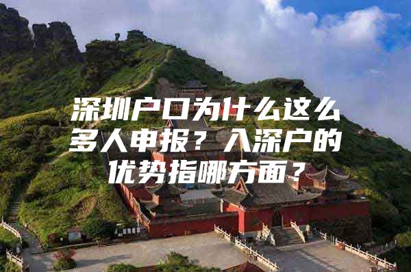 深圳户口为什么这么多人申报？入深户的优势指哪方面？