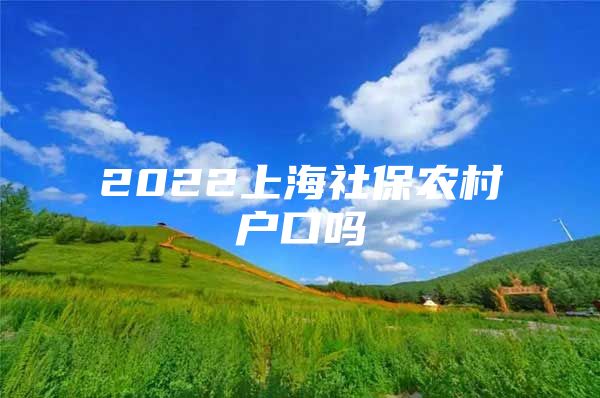 2022上海社保农村户口吗