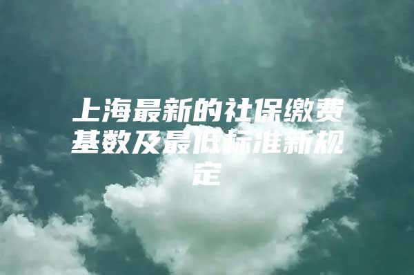 上海最新的社保缴费基数及最低标准新规定