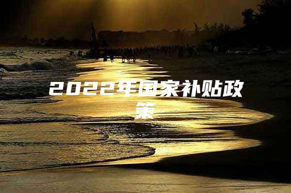 2022年国家补贴政策