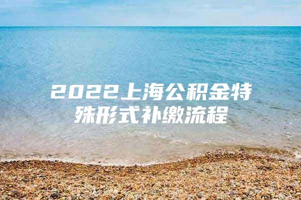 2022上海公积金特殊形式补缴流程