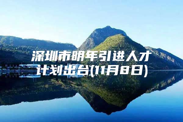 深圳市明年引进人才计划出台(11月8日)