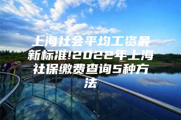 上海社会平均工资最新标准!2022年上海社保缴费查询5种方法